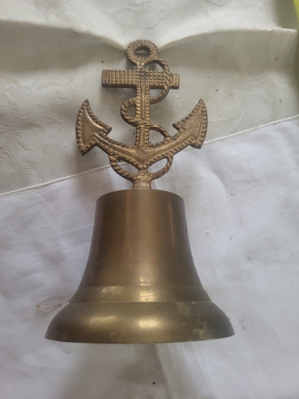 Vintage brass hand bell | Anchor hand bell | Vintage hand bell | Brass table bel